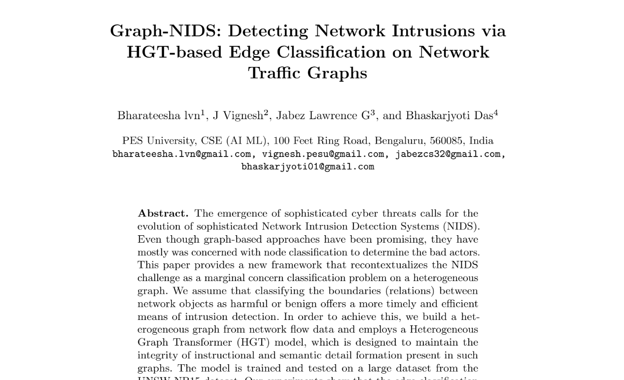 Graph-NIDS: Detecting Network Intrusions via HGT-based Edge Classification figure